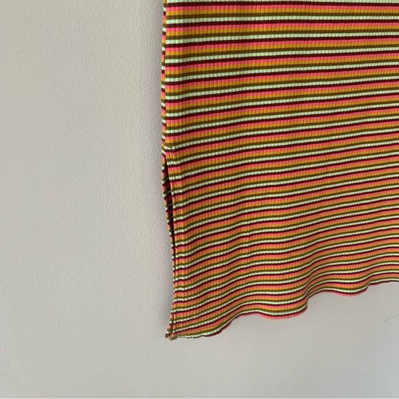 Aerie, multi coloured striped 3/4 length pencil skirt in M - Picture 8 of 15